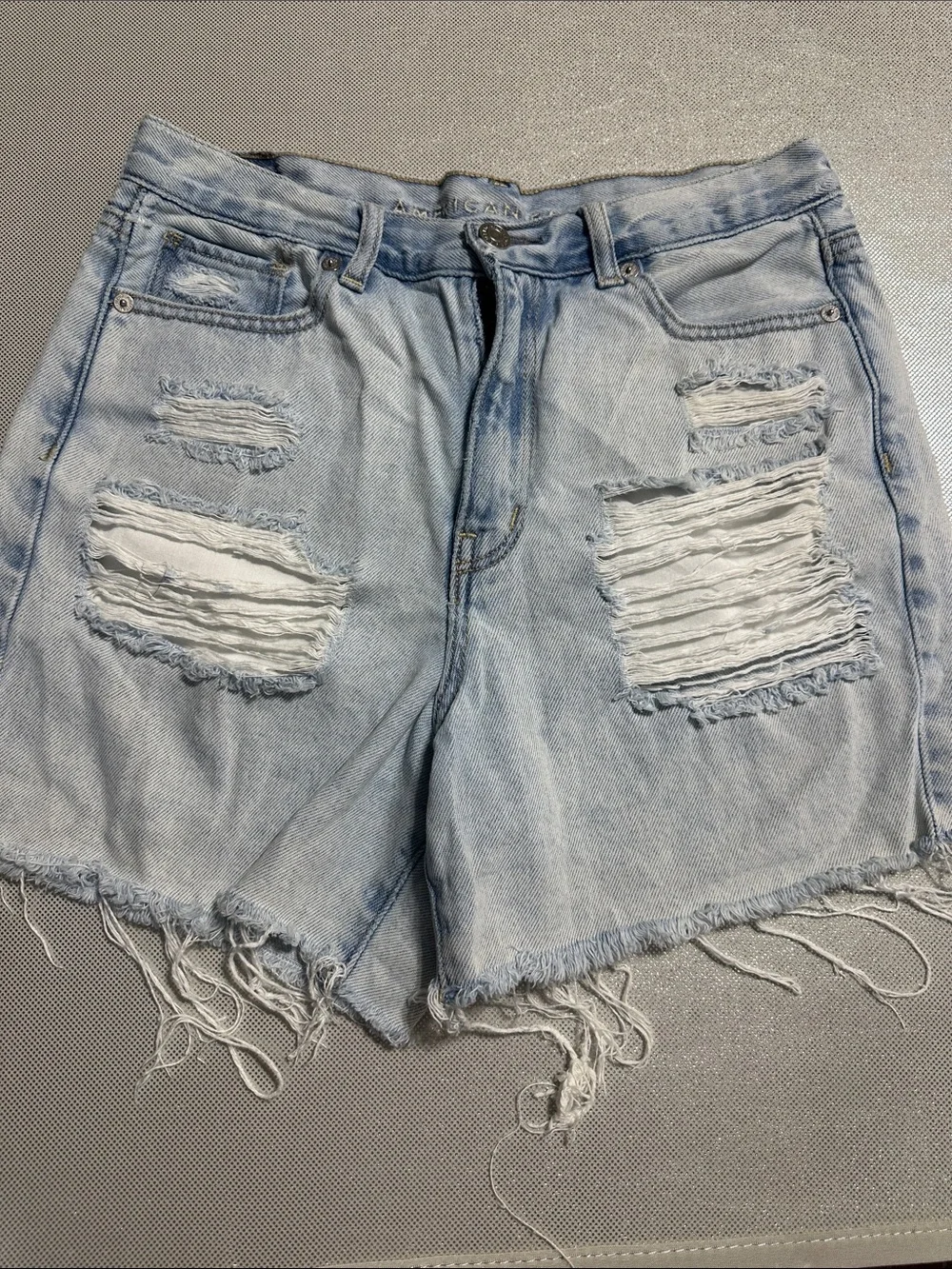 American Eagle Light Blue Distressed Denim Women’s Shorts